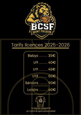 Tarif licence 25 26